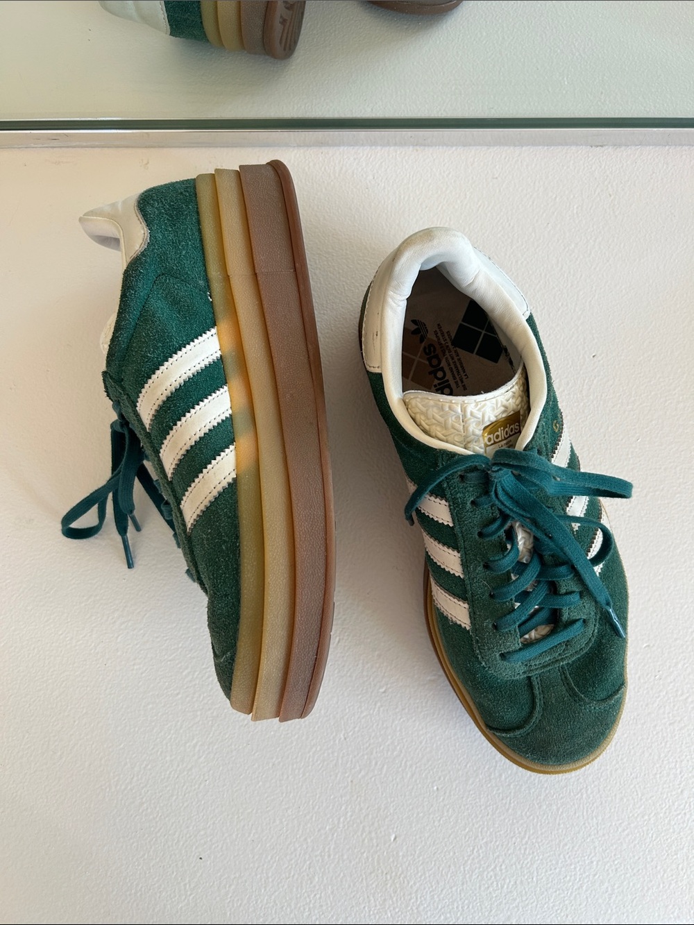Adidas gazelle platform suede sneaker